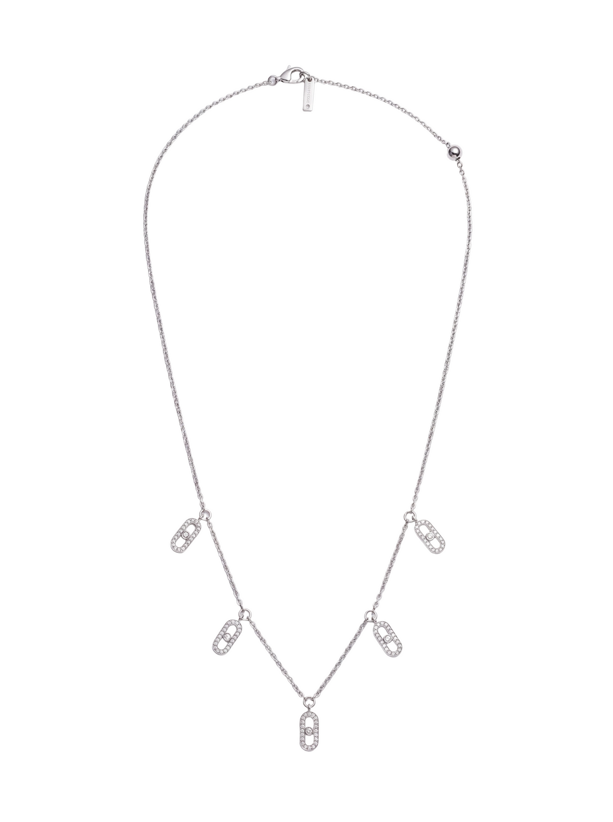Messika Move Uno Tassel 18K White Gold Diamond Choker Necklace