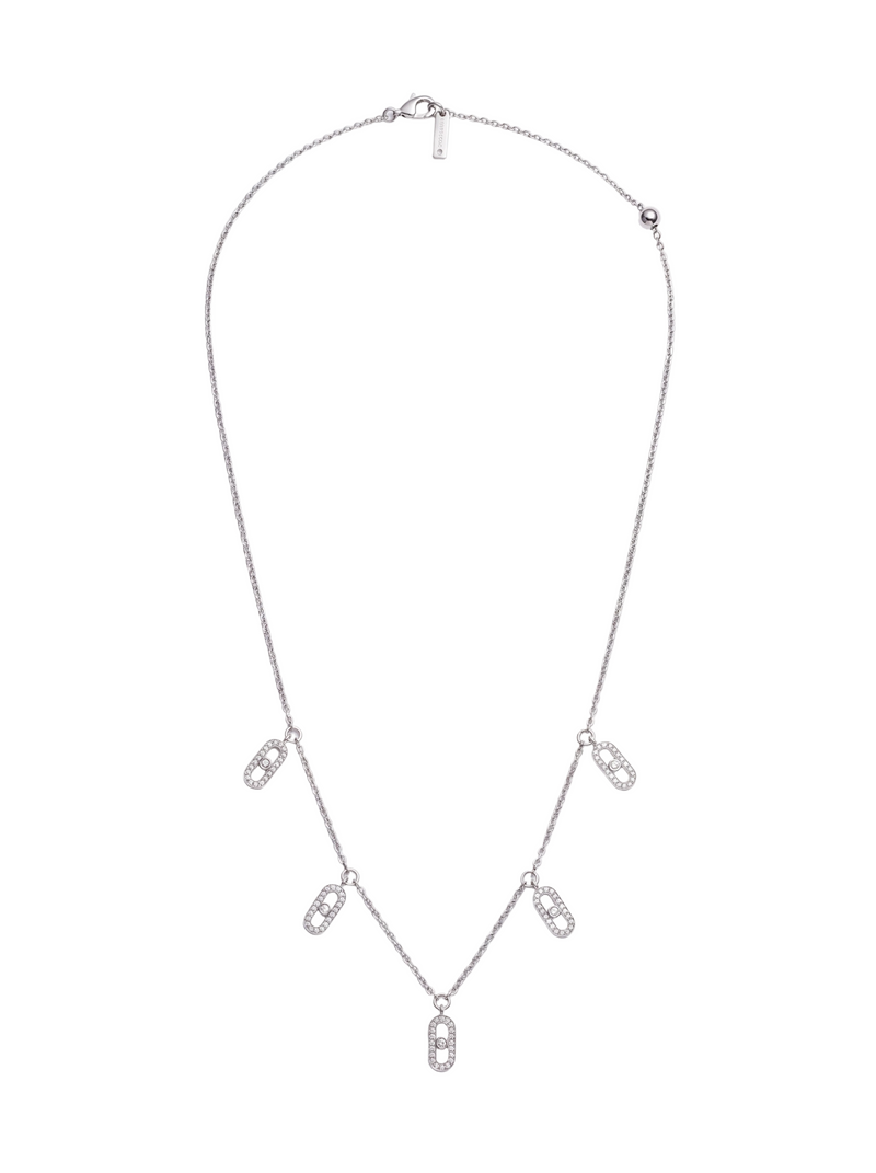 Messika Move Uno Tassel 18K White Gold Diamond Choker Necklace