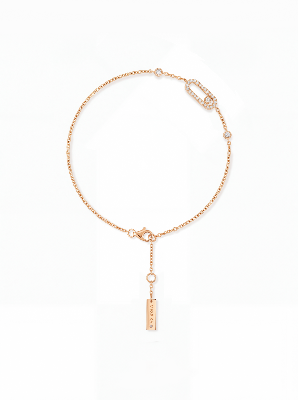 Messika Move Uno Pavé 18K Rose Gold Diamond Bracelet