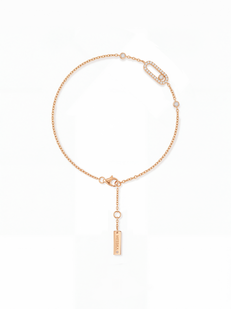 Messika Move Uno Pavé 18K Rose Gold Diamond Bracelet
