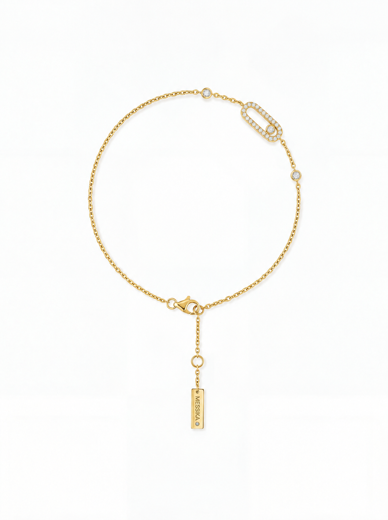 Messika Move Uno Pavé 18K Yellow Gold Diamond Bracelet